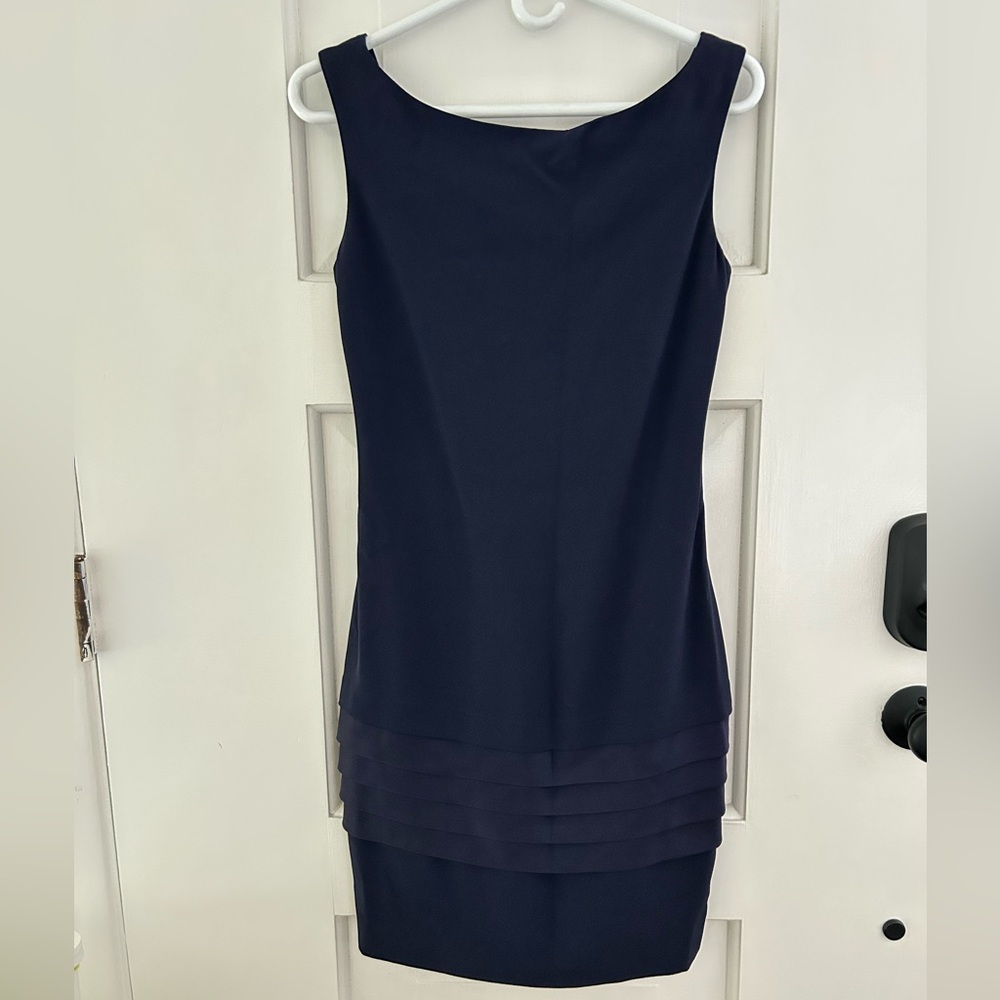 Vintage 90s Navy Blue Autumn Wedding Guest Dress Homecoming Dress Size 6